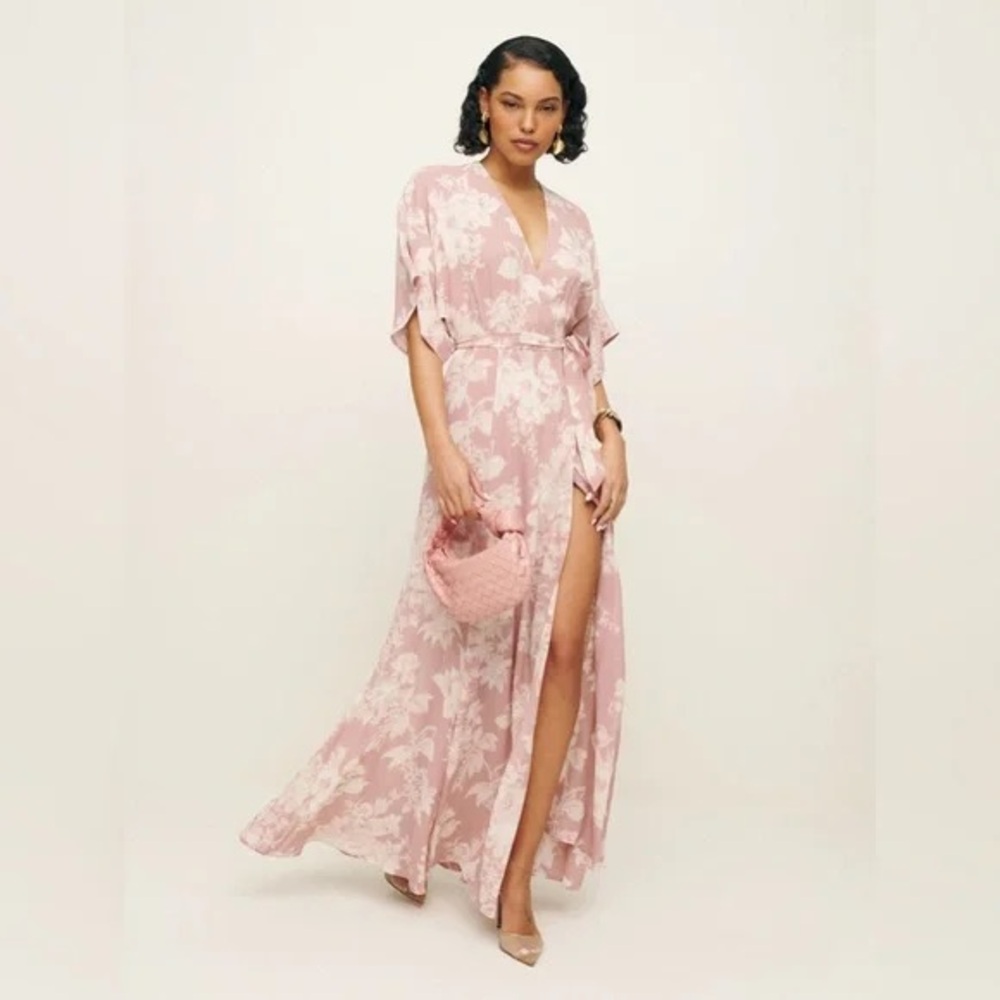 Reformation Pink Floral Maxi Dress